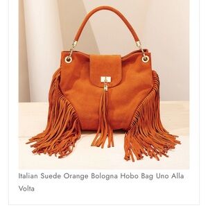 Italian suede bologna leather hobo bag 17”x15”